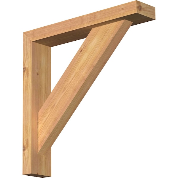 Ekena Millwork Traditional Craftsman Smooth Bracket w/ Offset Brace, Western Red Cedar, 3 1/2"W x 18"D x 18"H BKT0402X18X18TRA04SWR - main